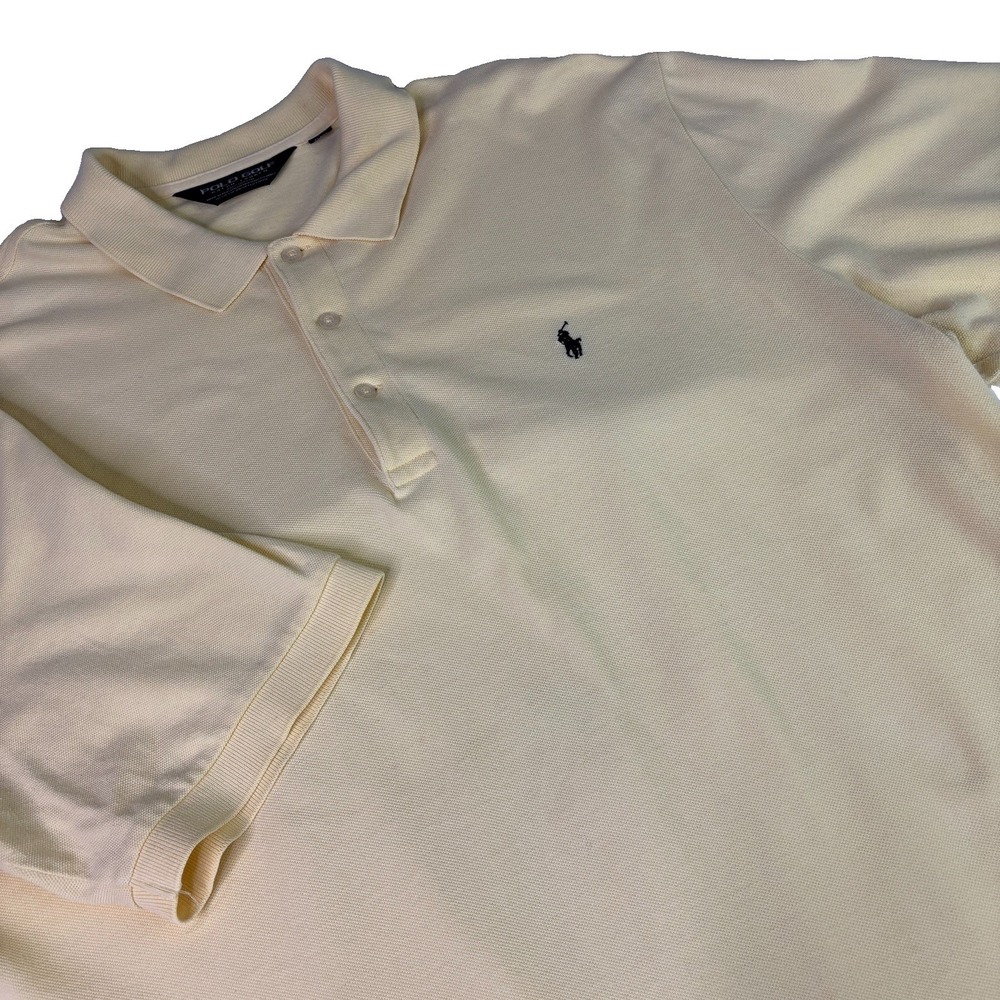 Polo Golf Ralph Lauren Pale Yellow Polo Shirt Mens XL Short Sleeve Cotton